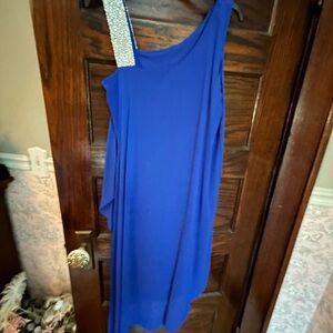Frank Lyman Design Royal Blue Dress with Glitter Strap
